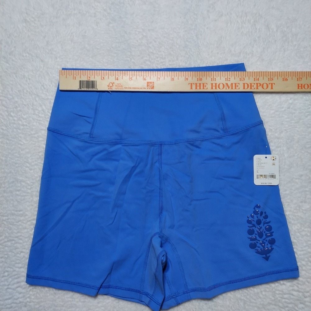 Free People Women's L Riviera Blue Never Better Silicone Logo Bike Short - Picture 3 of 8